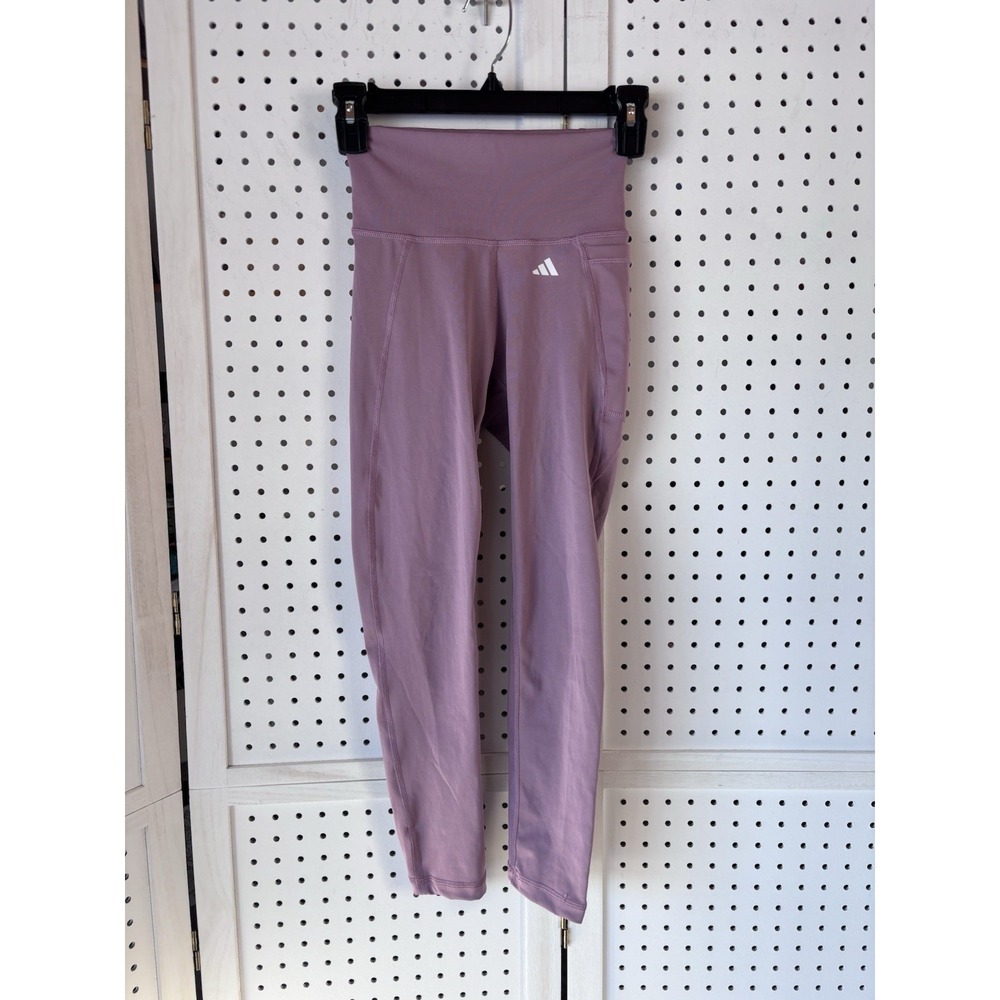 Adidas Tight Fit Women's XS‎ Mauve Pink Crop Capri Leggings Workout Athletic